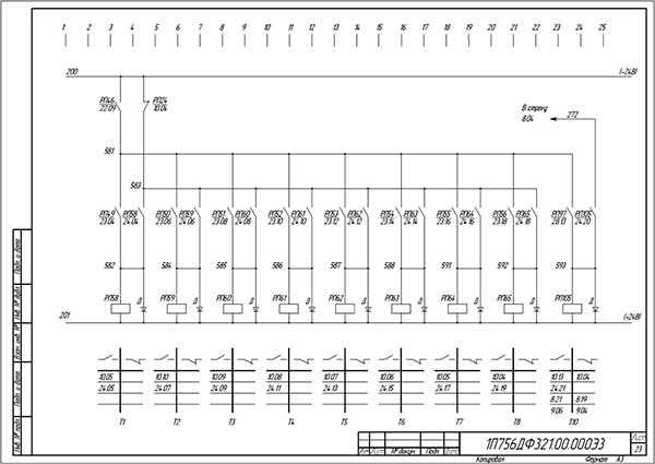 Електрична схема токарного верстата 1П756ДФ3 Електрична схема токарного верстата 1П756ДФ3